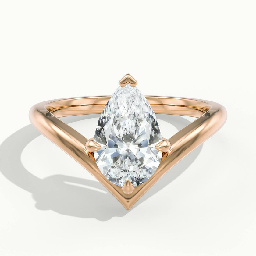 Virelle Pear V Solitaire Engagement Ring
