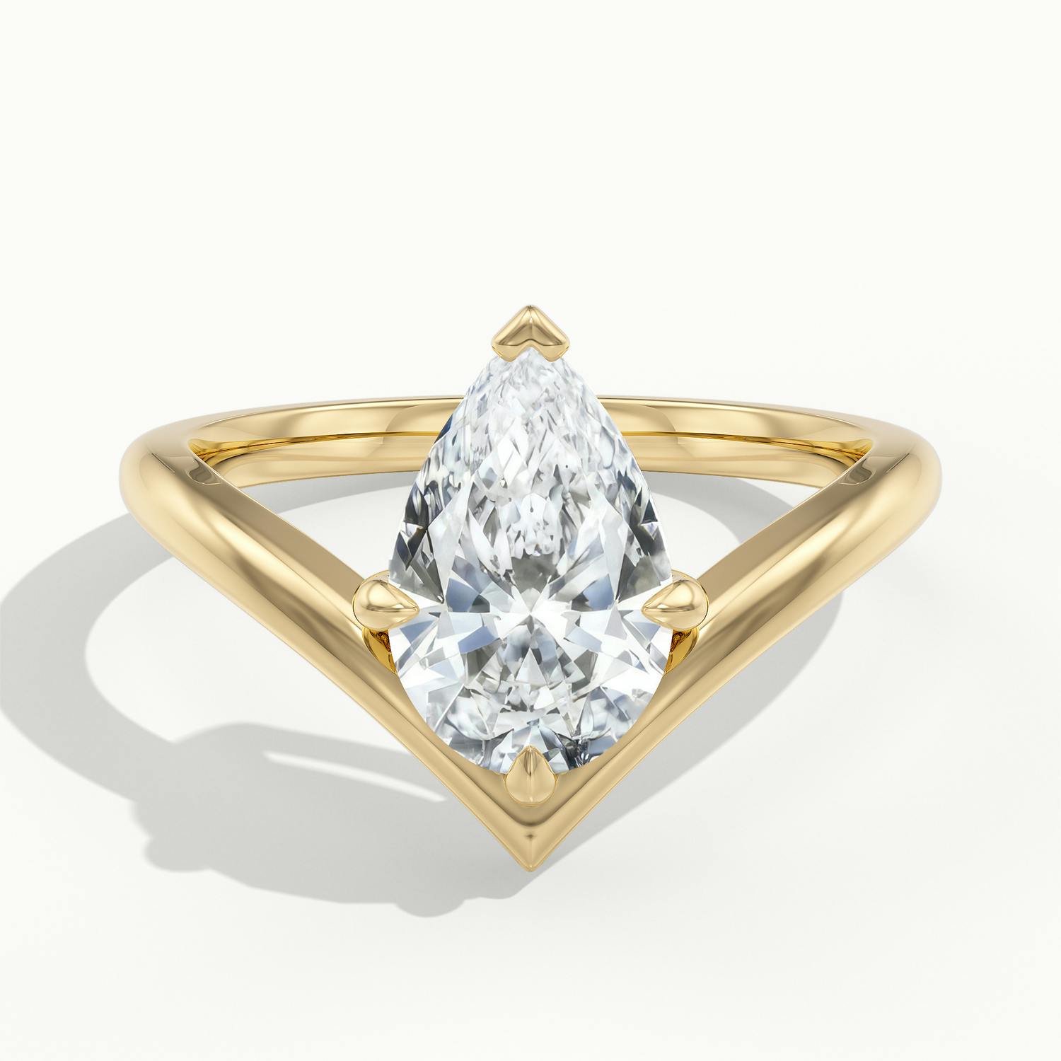 Virelle Pear V Solitaire Engagement Ring