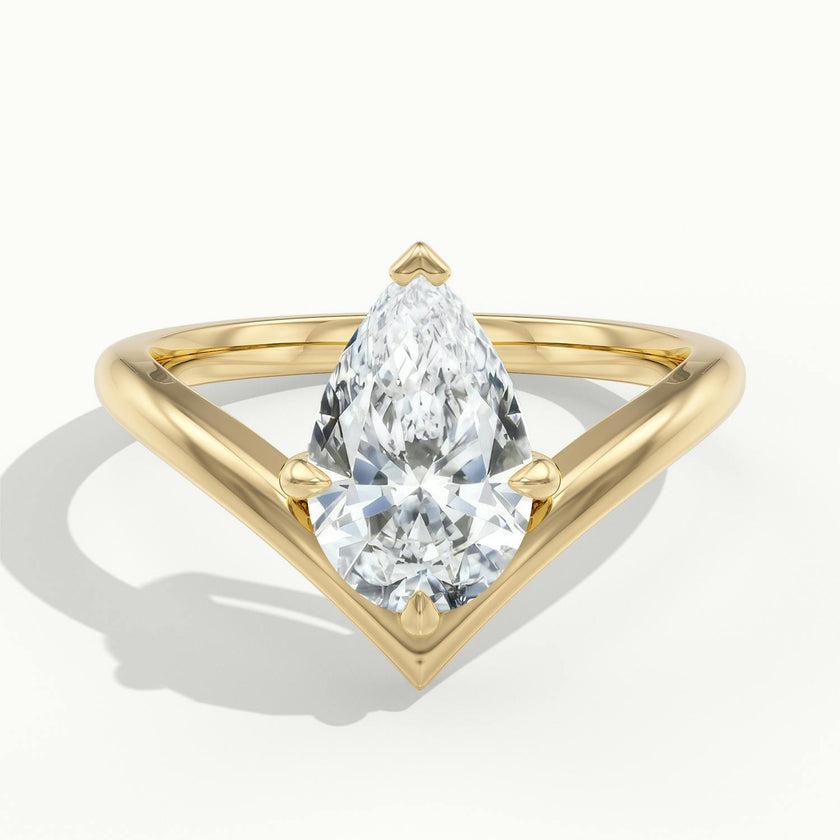 Virelle Pear V Solitaire Engagement Ring
