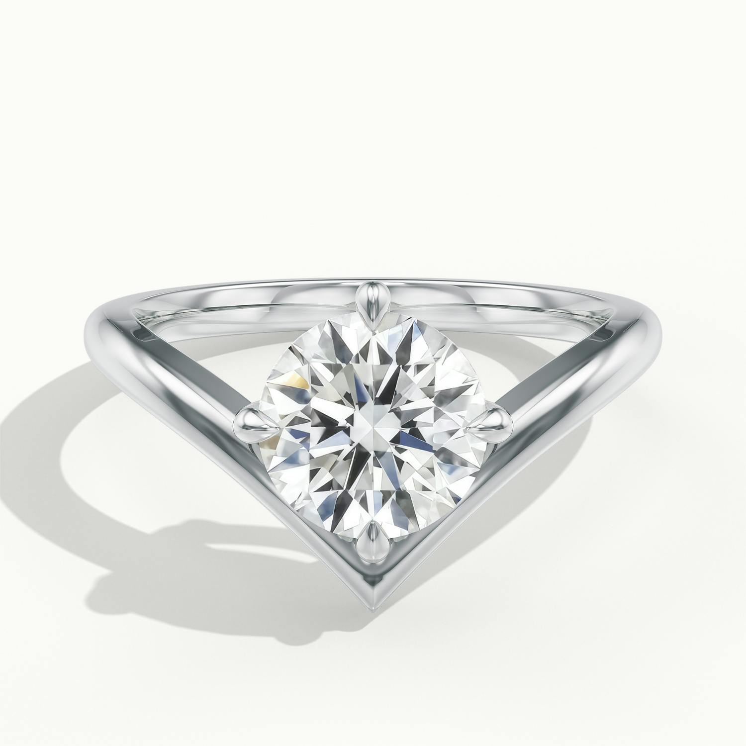 Virelle Round V Solitaire Engagement Ring