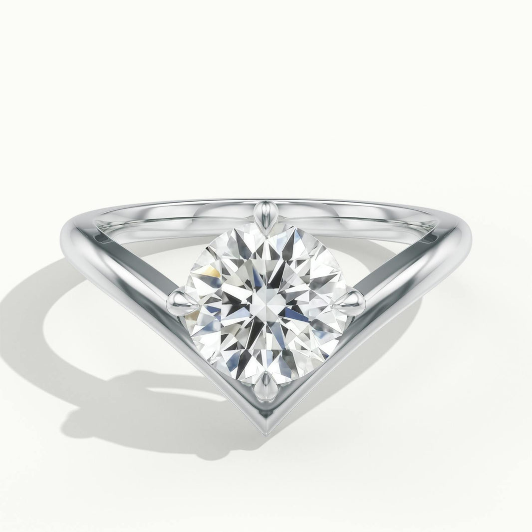 Virelle Round V Solitaire Engagement Ring