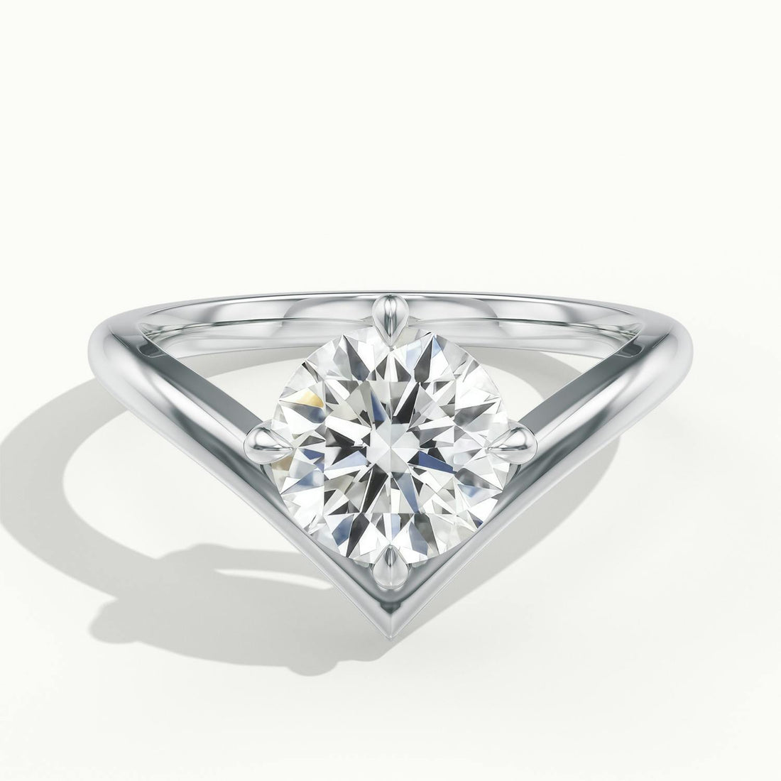Virelle Round V Solitaire Engagement Ring