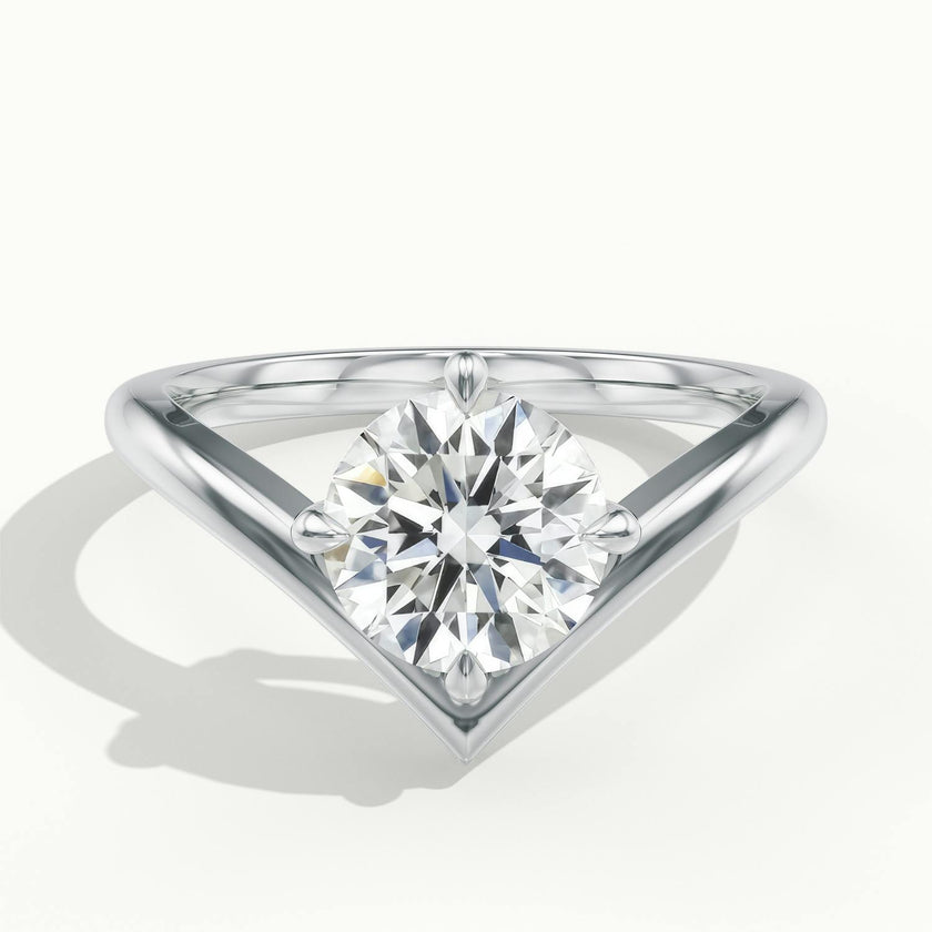 Virelle Round V Solitaire Engagement Ring