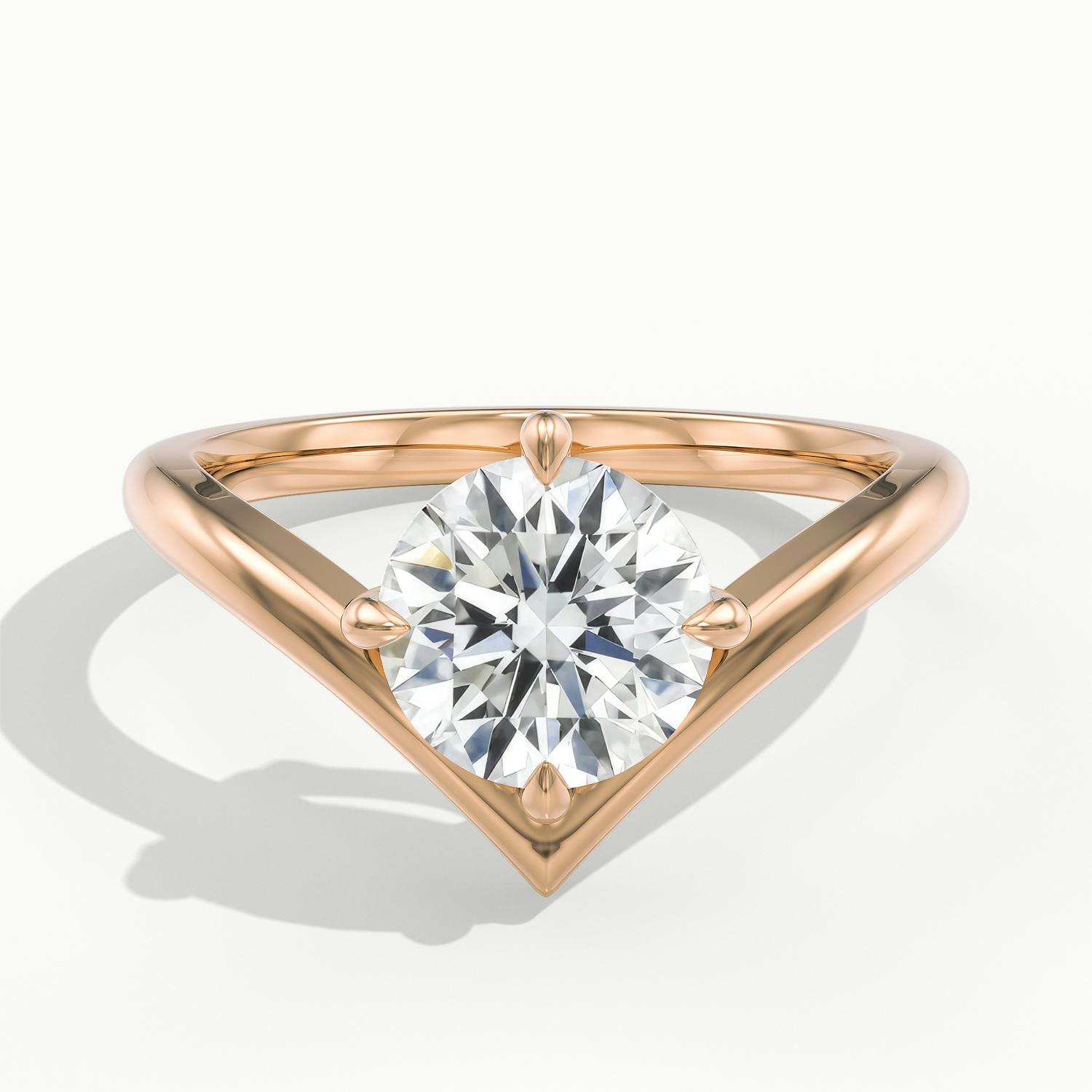 Virelle Round V Solitaire Engagement Ring