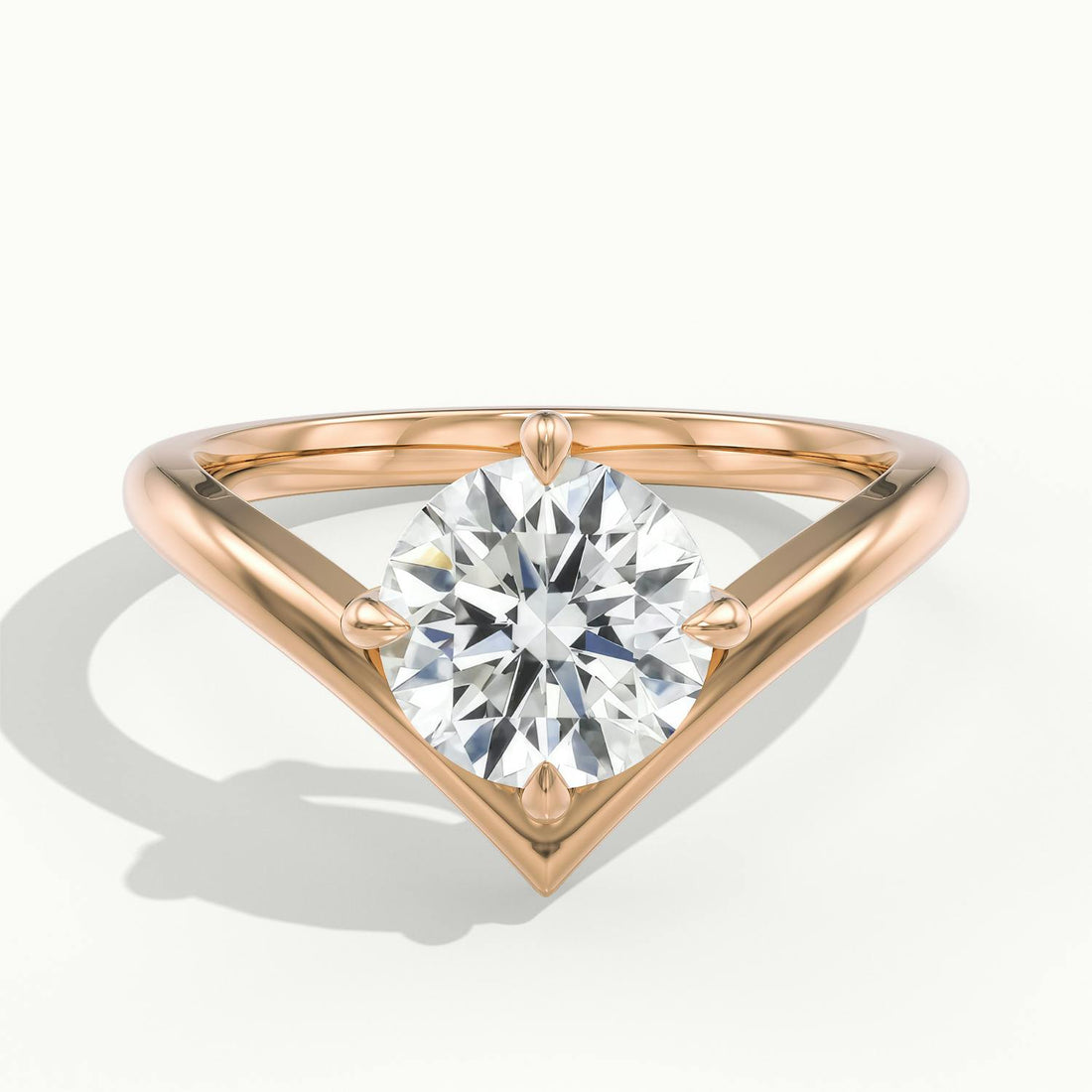 Virelle Round V Solitaire Engagement Ring