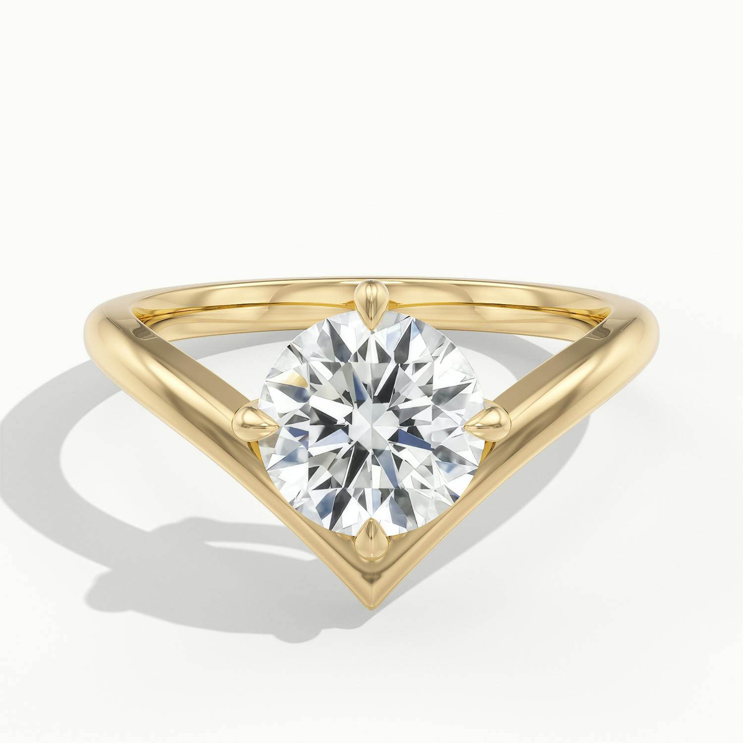 Virelle Round V Solitaire Engagement Ring