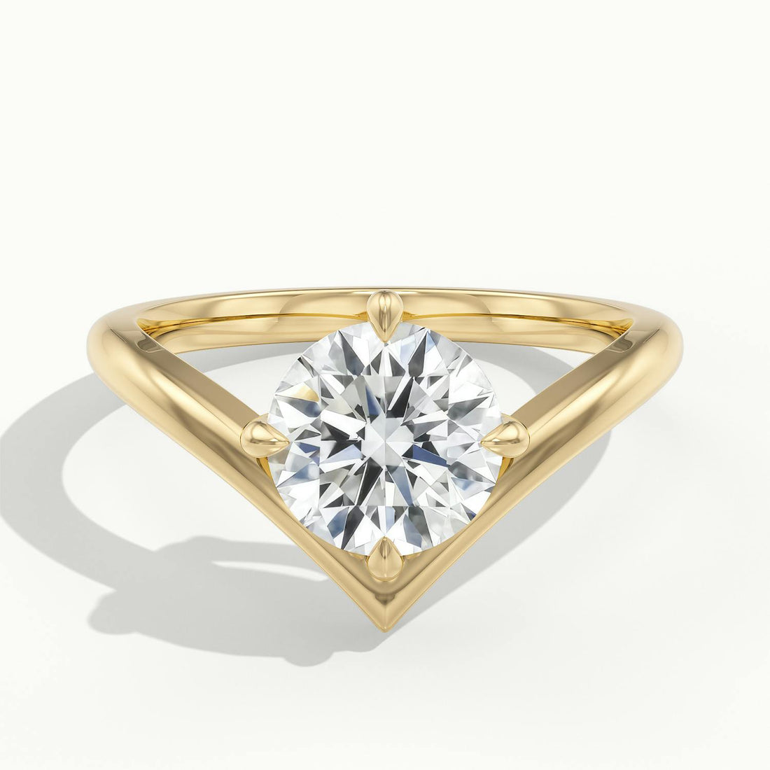 Virelle Round V Solitaire Engagement Ring