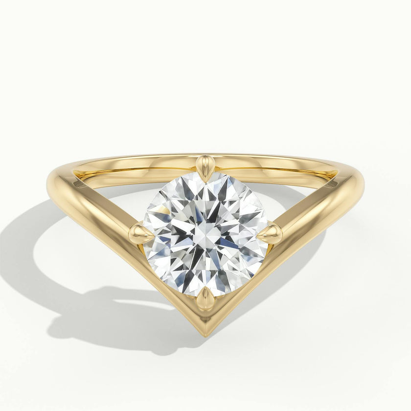 Virelle Round V Solitaire Engagement Ring