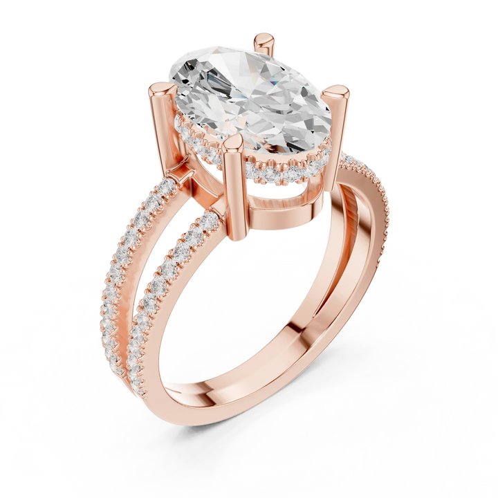 Oval Cut Diamond Split Shank Engagement Ring