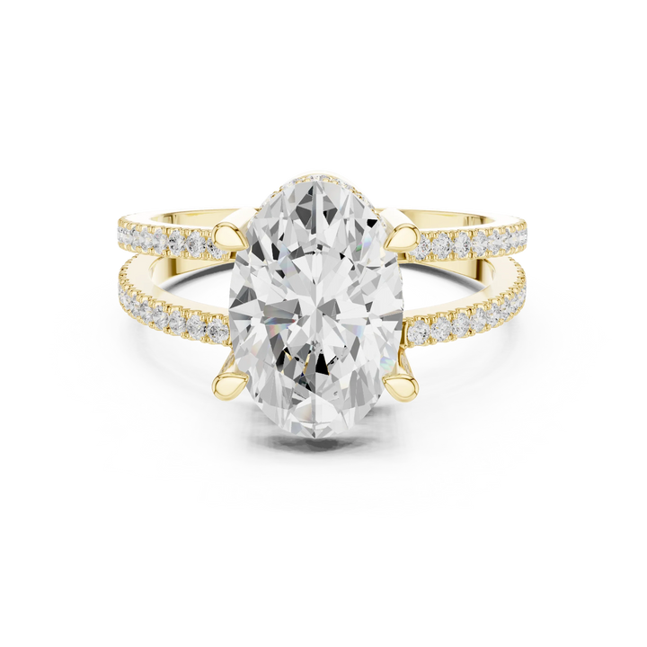 Oval Cut Diamond Split Shank Engagement Ring