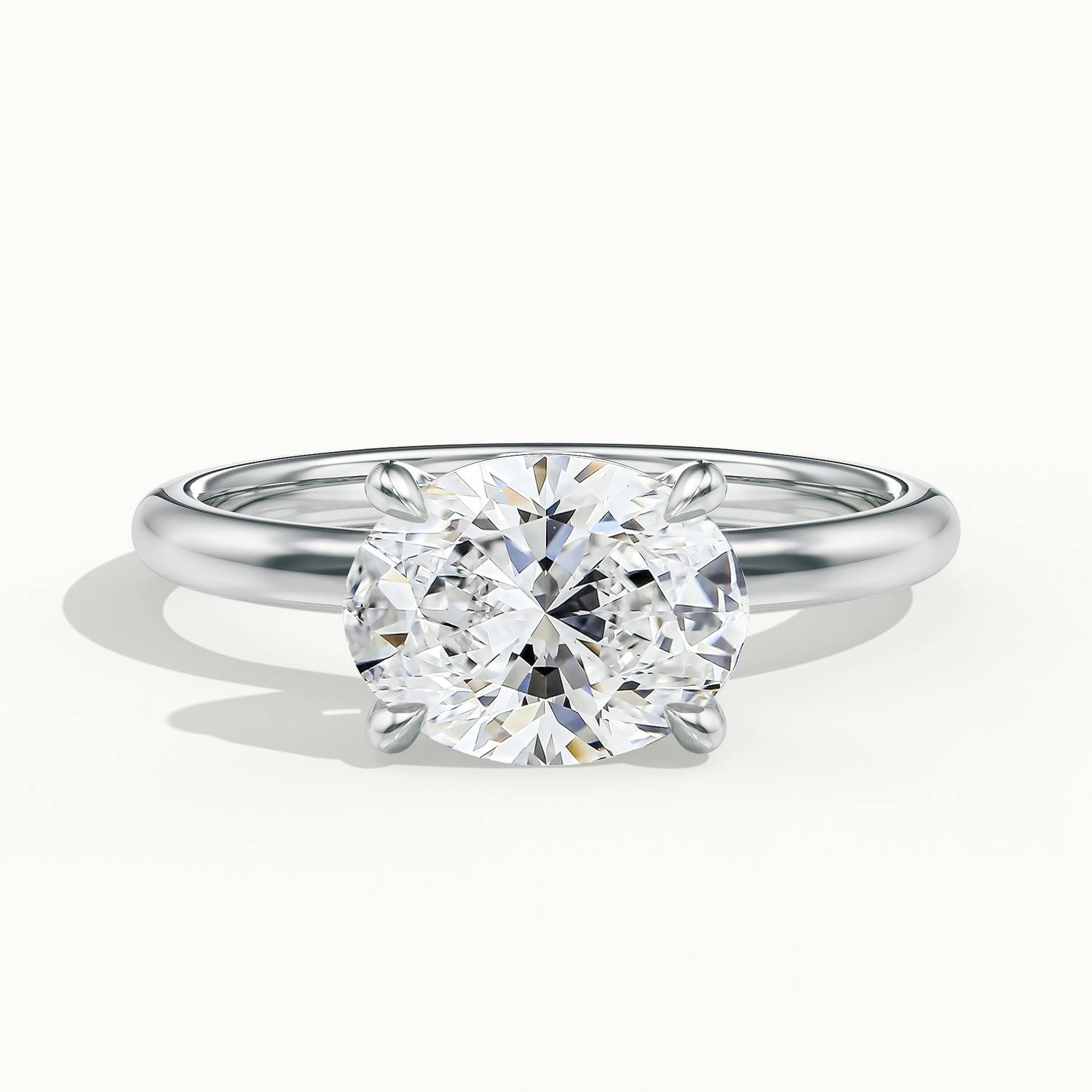 Estelle Oval Hidden Halo Solitair Engagement Ring