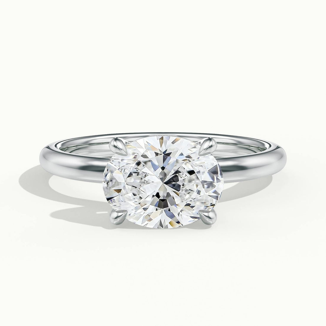 Estelle Oval Hidden Halo Solitair Engagement Ring