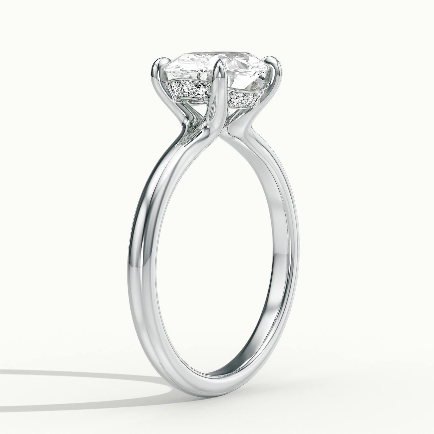 Estelle Oval Hidden Halo Solitair Engagement Ring