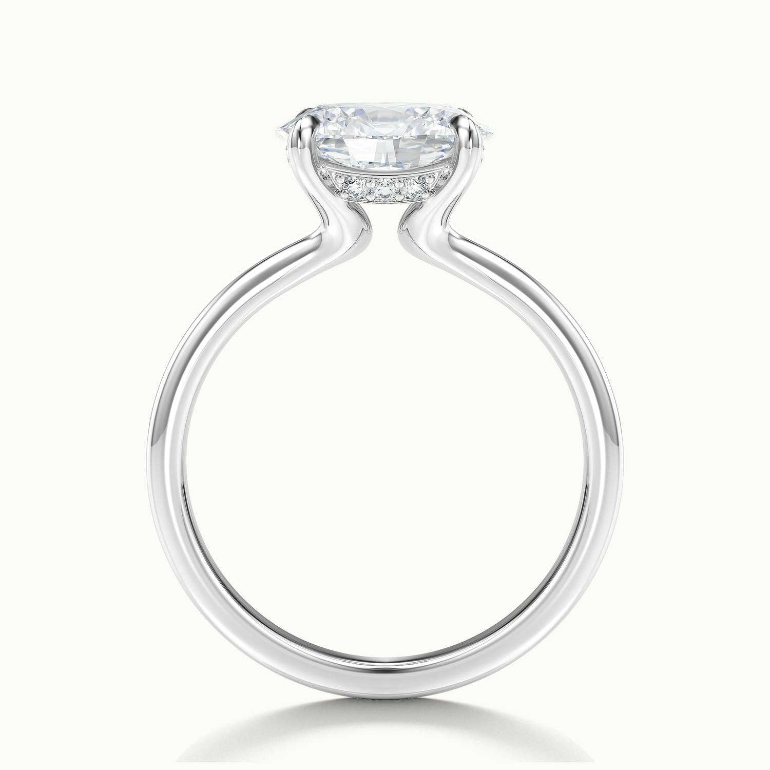 Estelle Oval Hidden Halo Solitair Engagement Ring