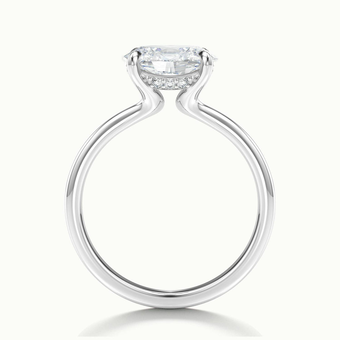 Estelle Oval Hidden Halo Solitair Engagement Ring
