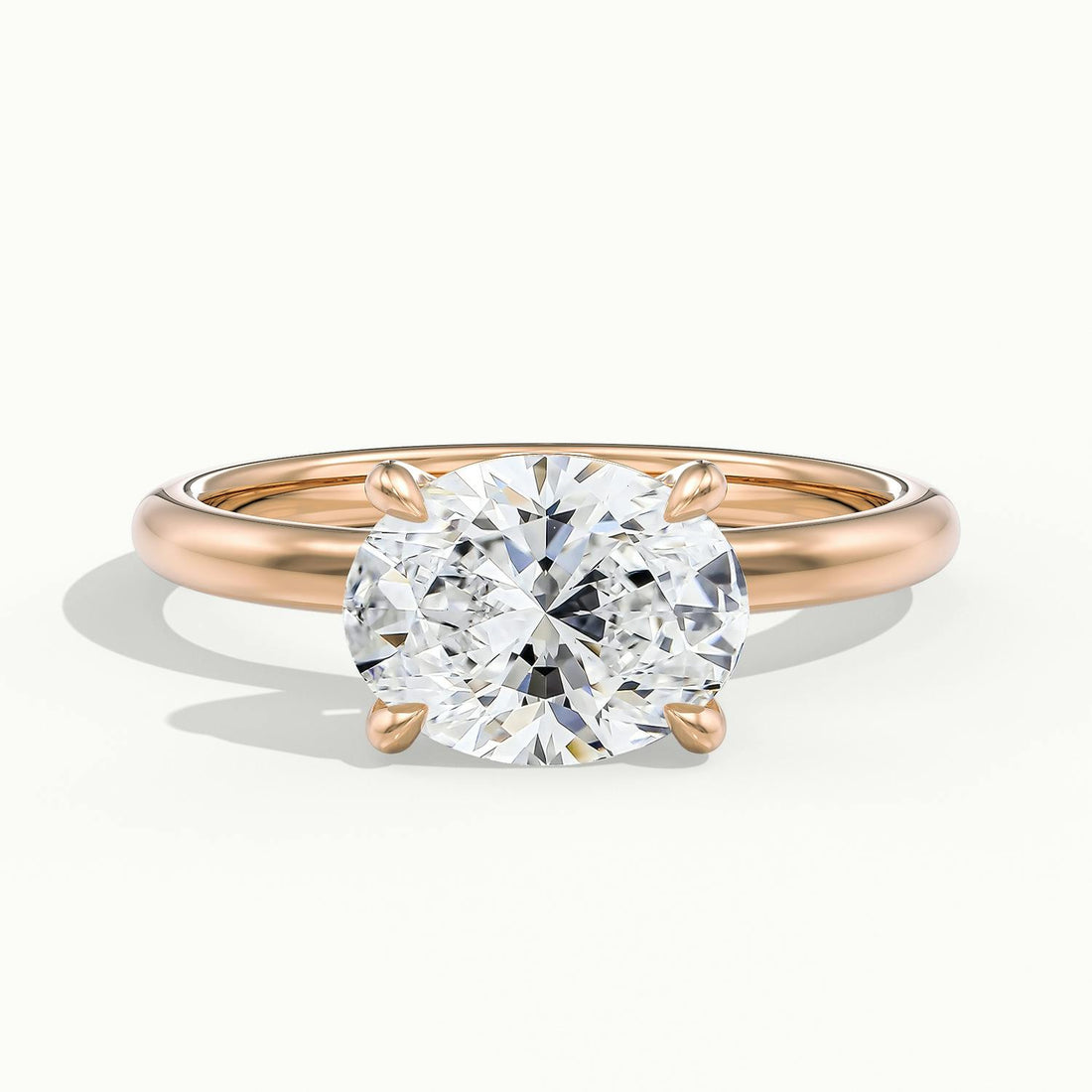 Estelle Oval Hidden Halo Solitair Engagement Ring