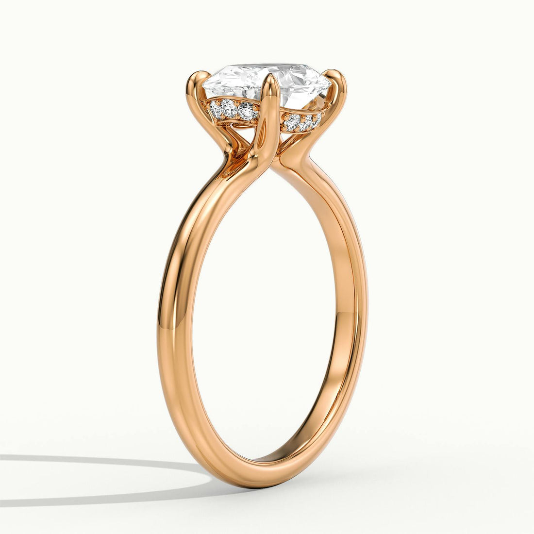 Estelle Oval Hidden Halo Solitair Engagement Ring