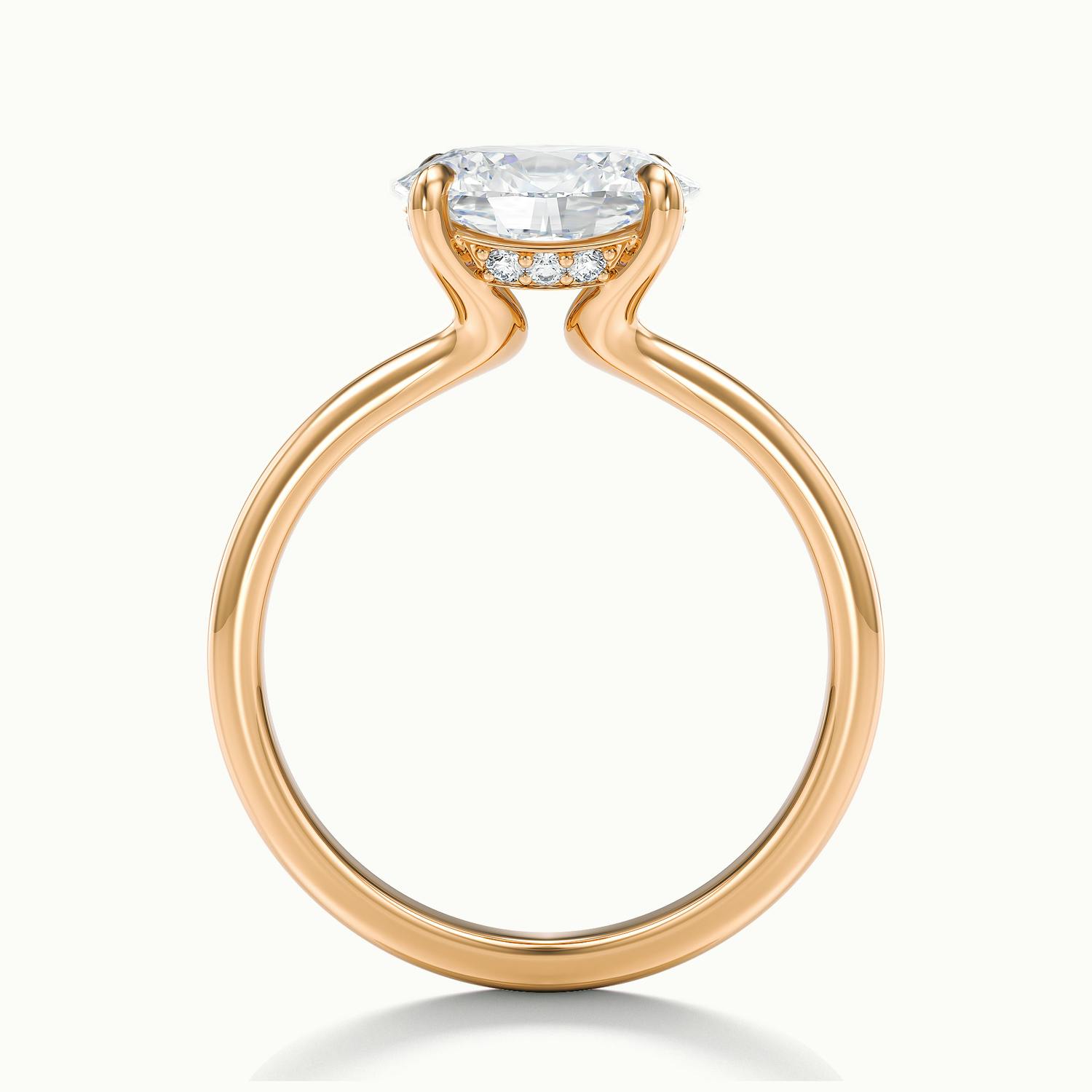 Estelle Oval Hidden Halo Solitair Engagement Ring