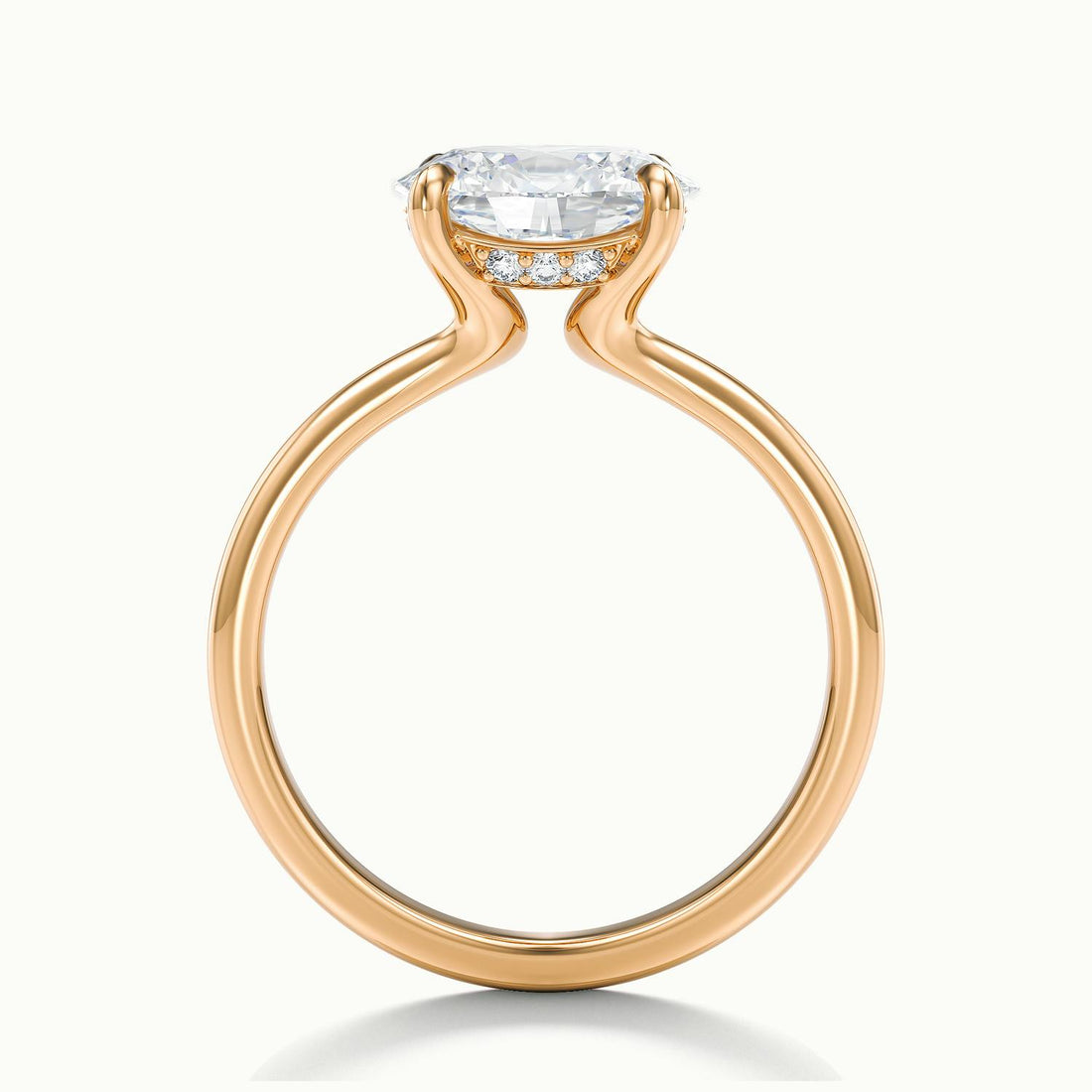 Estelle Oval Hidden Halo Solitair Engagement Ring