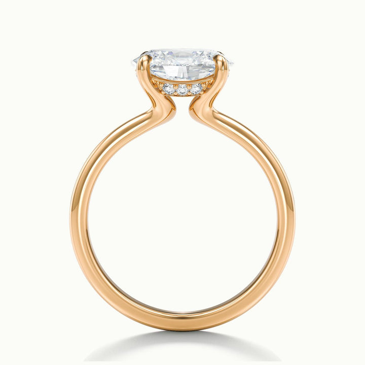 Estelle Oval Hidden Halo Solitair Engagement Ring