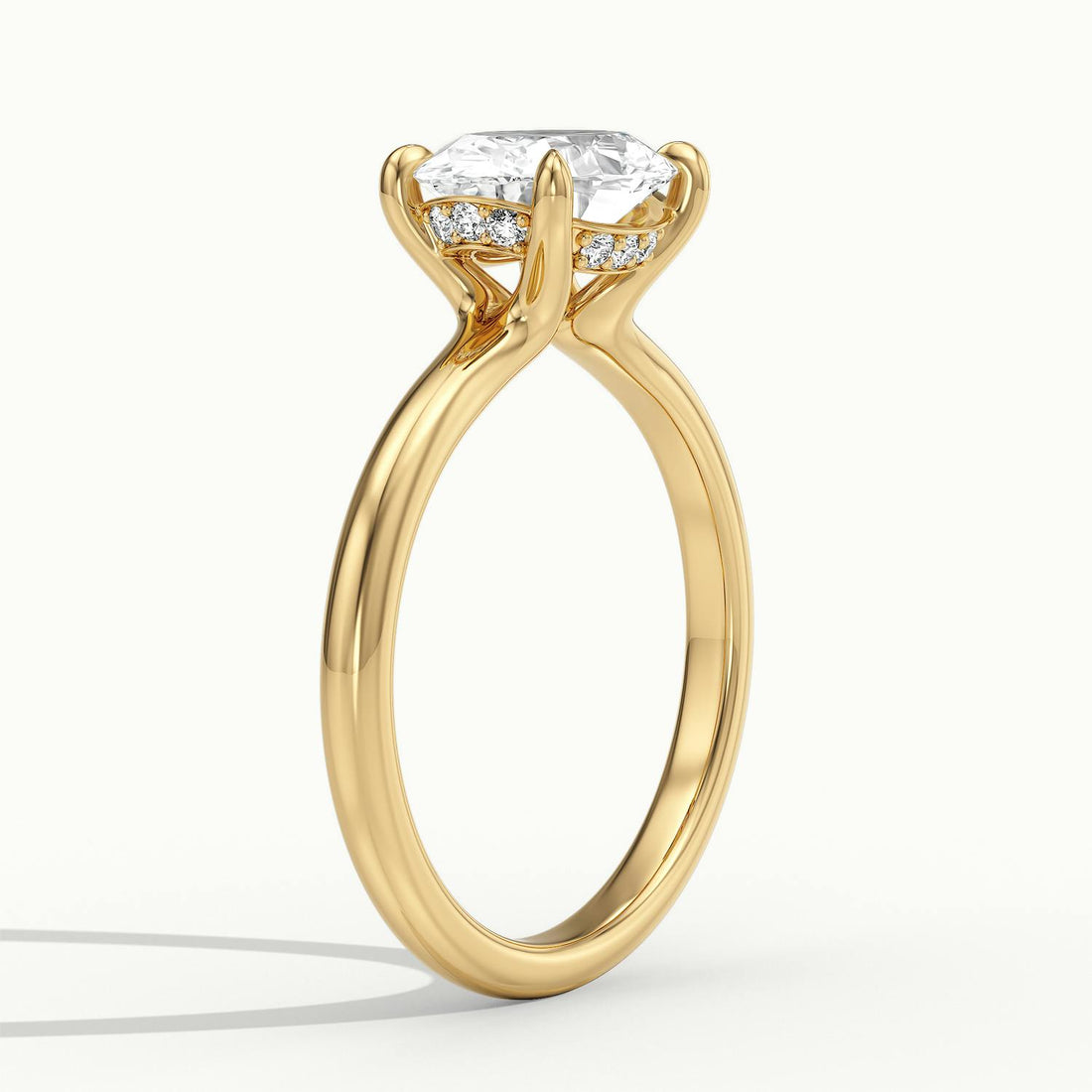 Estelle Oval Hidden Halo Solitair Engagement Ring