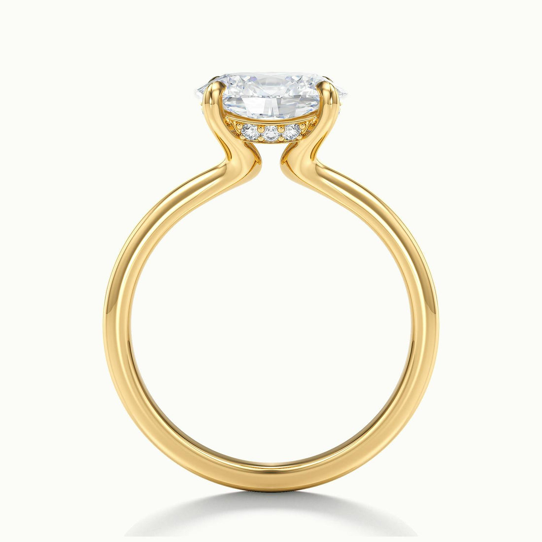 Estelle Oval Hidden Halo Solitair Engagement Ring