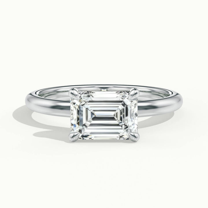 Vivienne Emerald Solitaire Engagement Ring