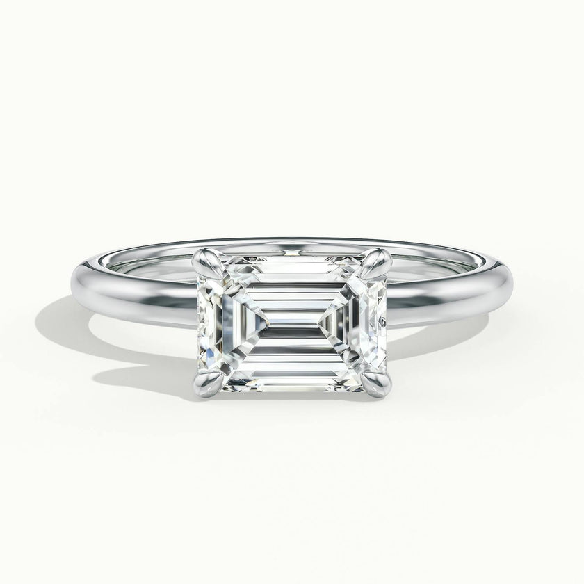 Vivienne Emerald Solitaire Engagement Ring
