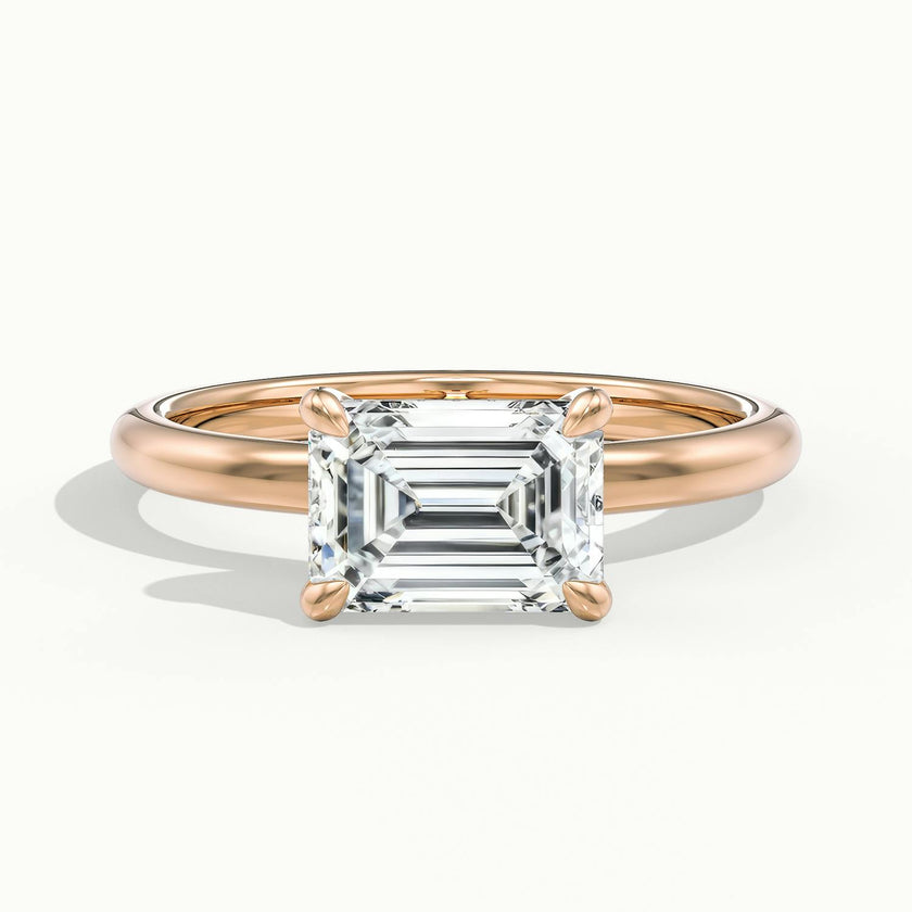 Vivienne Emerald Solitaire Engagement Ring