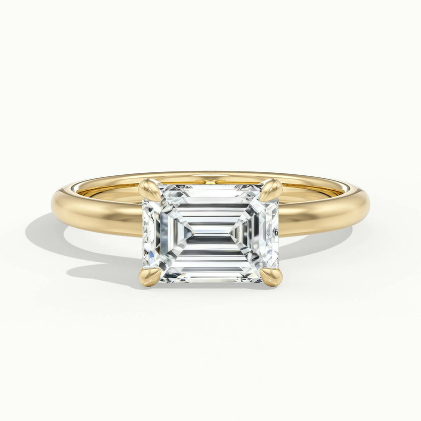 Vivienne Emerald Solitaire Engagement Ring