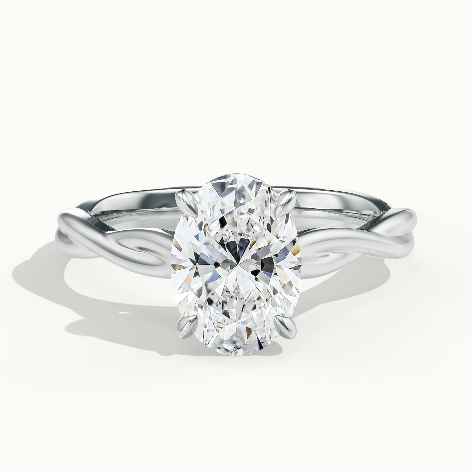 Selene Oval Solitaire Twisted Engagement Ring