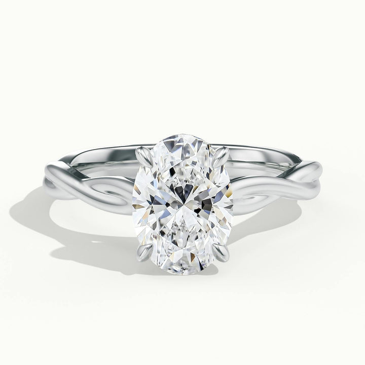 Selene Oval Solitaire Twisted Engagement Ring