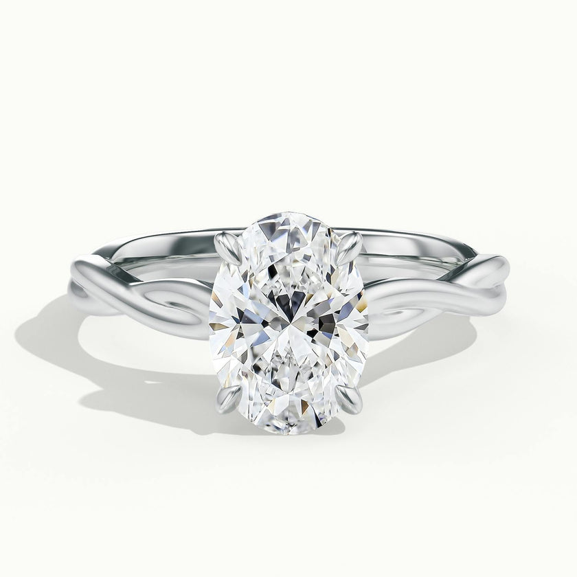 Selene Oval Solitaire Twisted Engagement Ring
