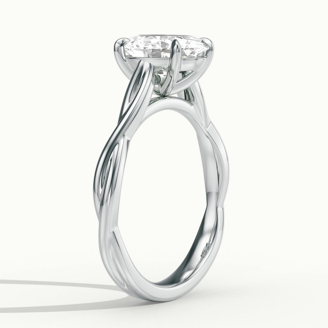 Selene Oval Solitaire Twisted Engagement Ring