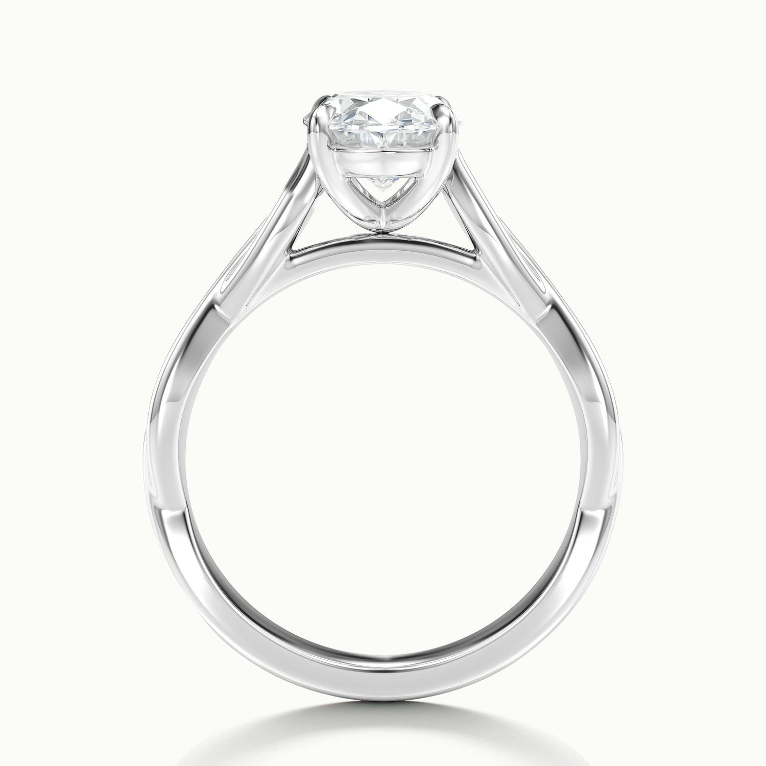 Selene Oval Solitaire Twisted Engagement Ring