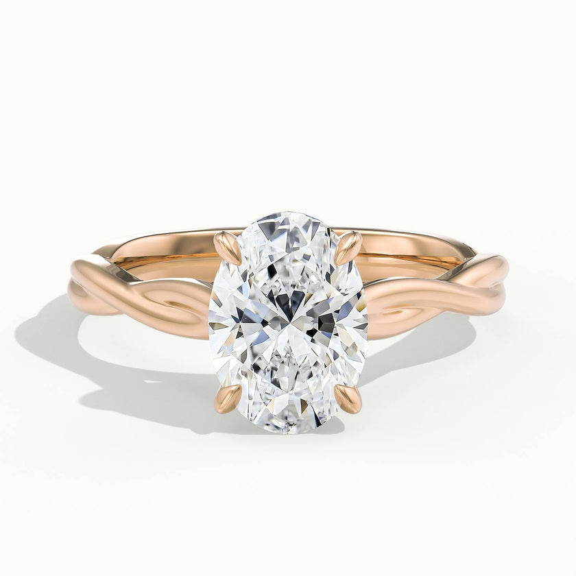 Selene Oval Solitaire Twisted Engagement Ring