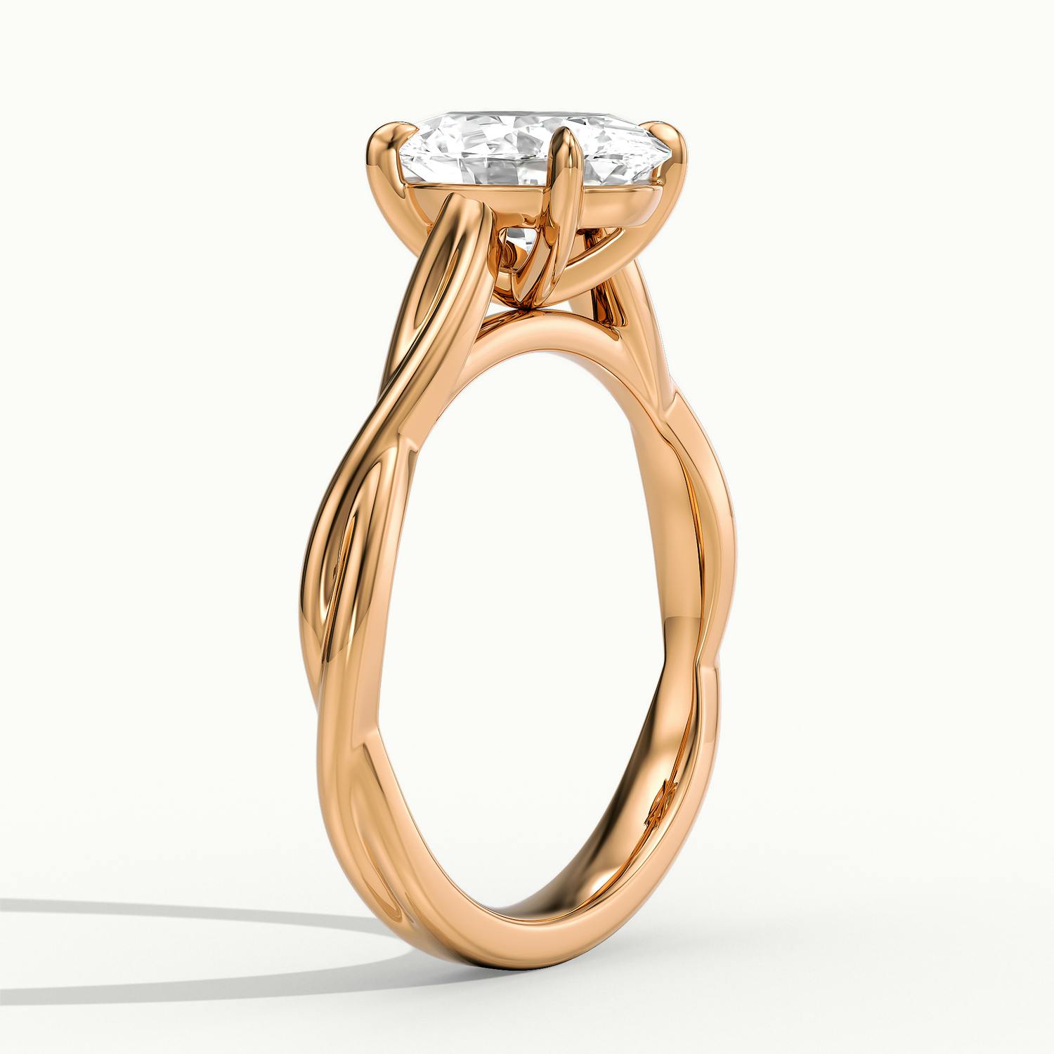 Selene Oval Solitaire Twisted Engagement Ring