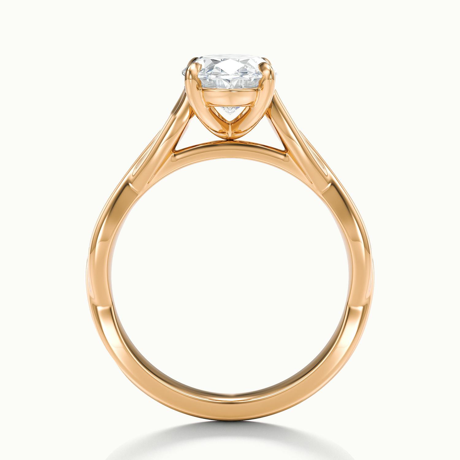 Selene Oval Solitaire Twisted Engagement Ring