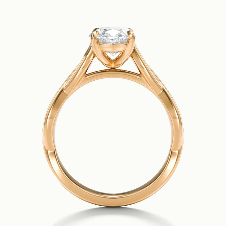 Selene Oval Solitaire Twisted Engagement Ring