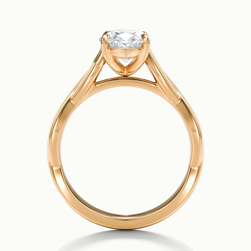 Selene Oval Solitaire Twisted Engagement Ring