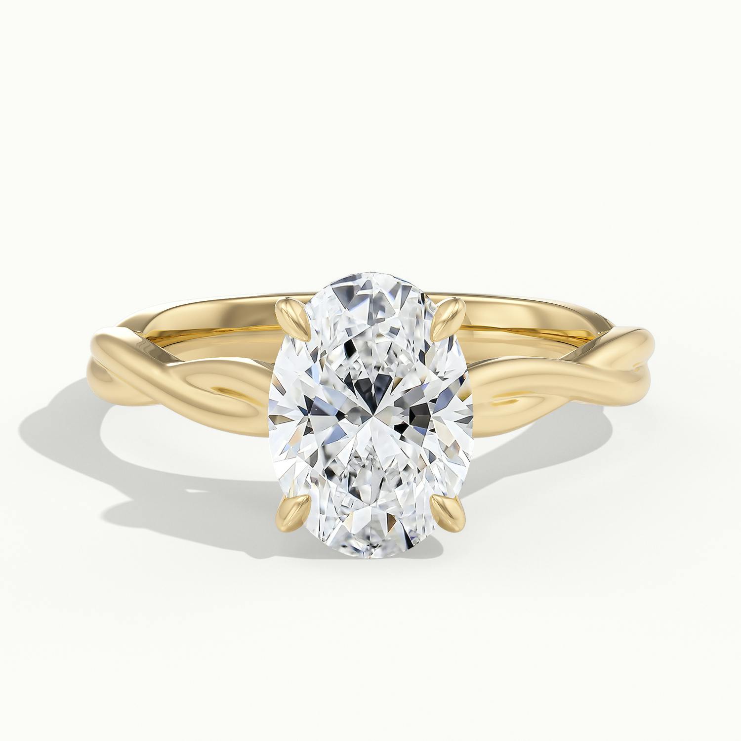Selene Oval Solitaire Twisted Engagement Ring