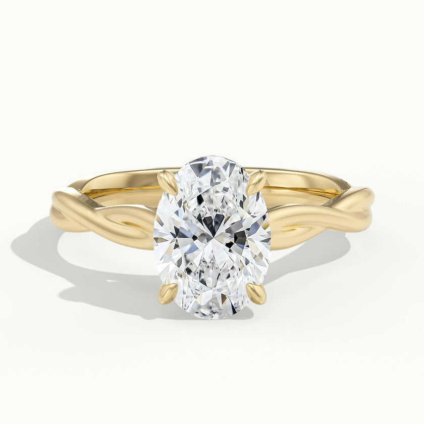 Selene Oval Solitaire Twisted Engagement Ring