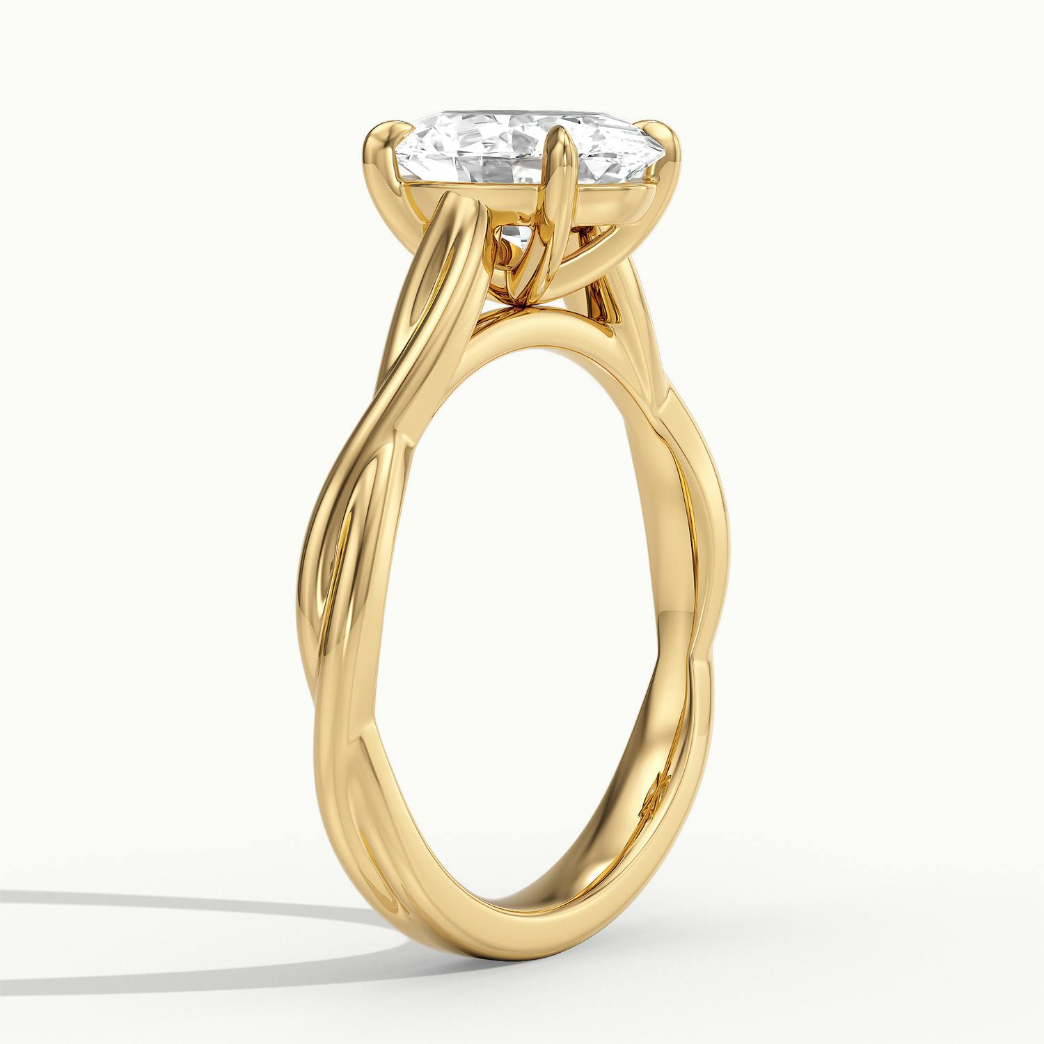 Selene Oval Solitaire Twisted Engagement Ring
