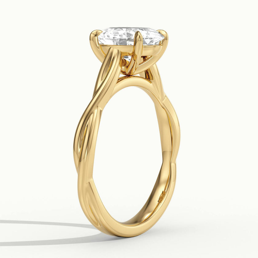 Selene Oval Solitaire Twisted Engagement Ring
