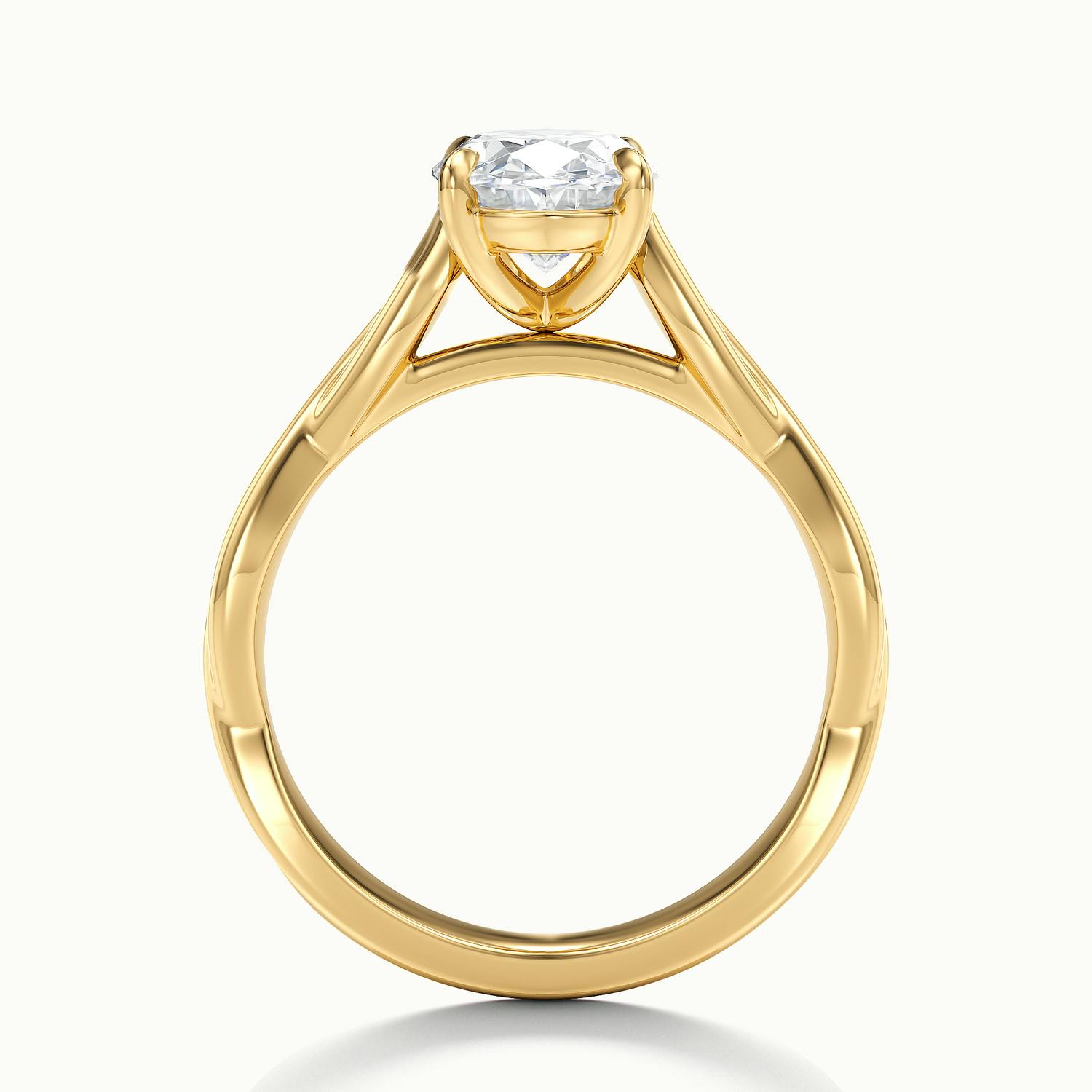 Selene Oval Solitaire Twisted Engagement Ring