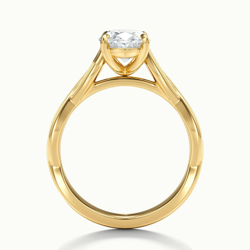 Selene Oval Solitaire Twisted Engagement Ring