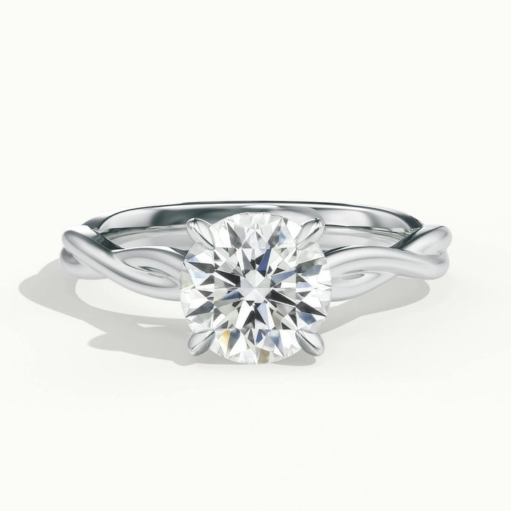 Selene Round Solitaire Twisted Engagement Ring
