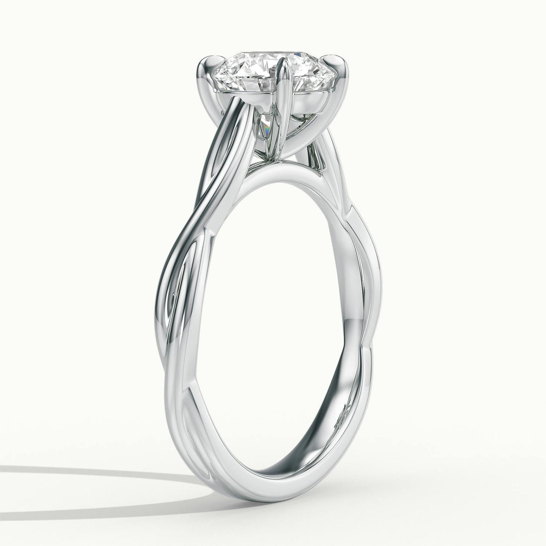 Selene Round Solitaire Twisted Engagement Ring