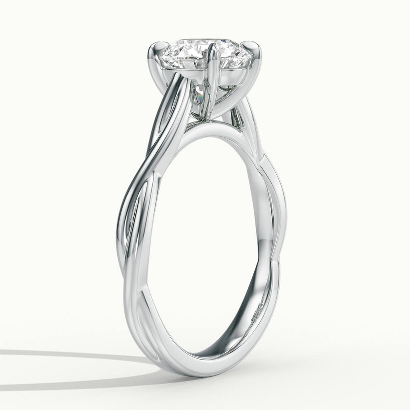Selene Round Solitaire Twisted Engagement Ring
