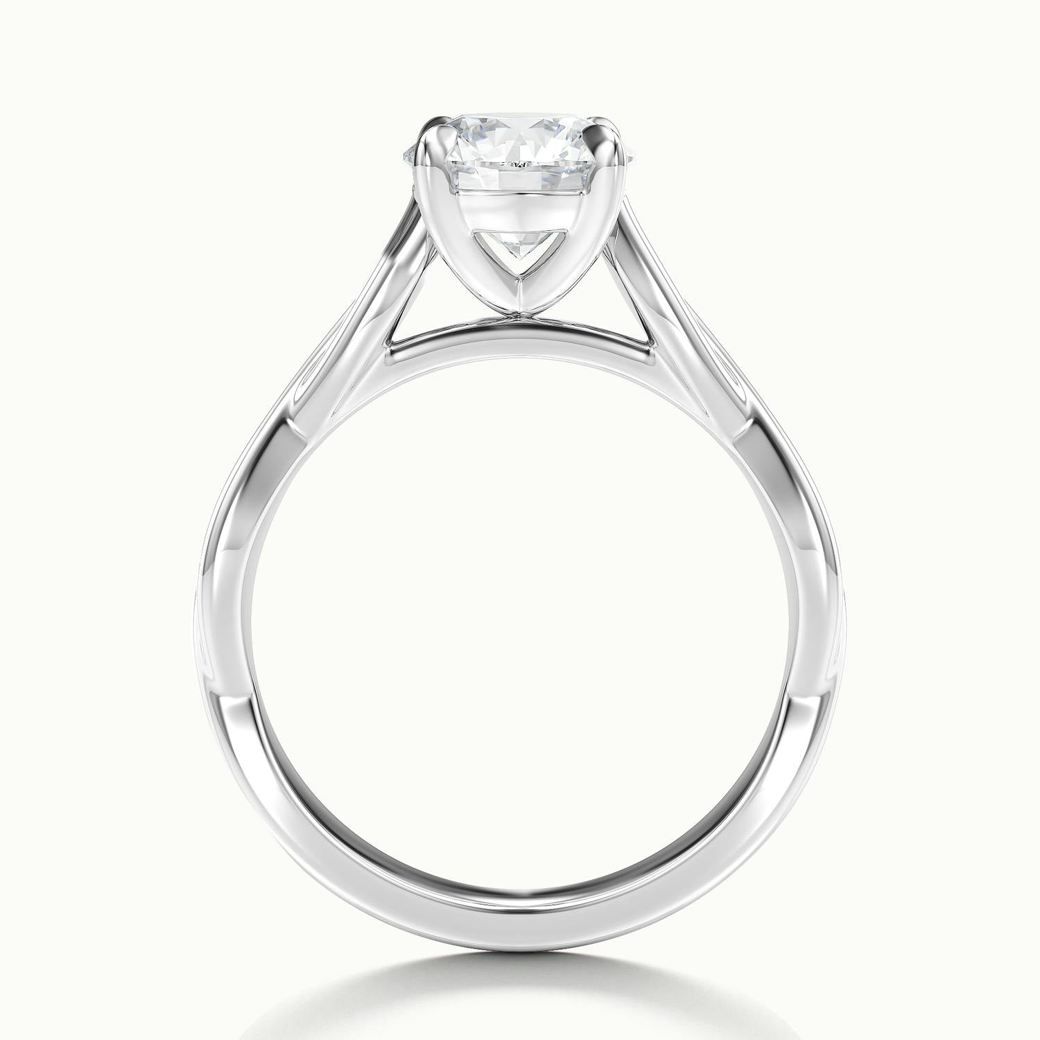 Selene Round Solitaire Twisted Engagement Ring